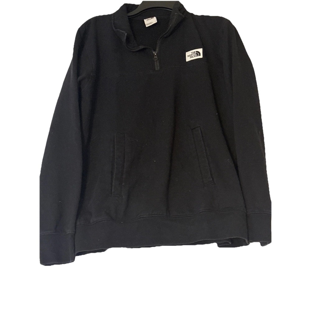 The North Face Fleece Pullover Mens Large Black Quarter Zip Outdoor Sweatshirt